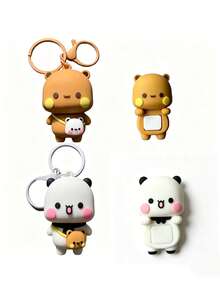 Kawaii Bubu Dudu Keychain Yier Panda Bear Key Chain Rings Doll Anime Figure Toy Cute Pendant Keyring Holder Car Backpack Hanging Ornaments Home Mobile Phone Decoration - Multicolor - View 11