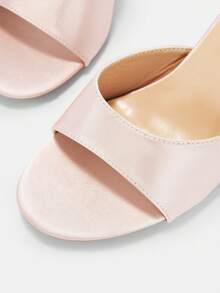 CUCCOO CURVES Women's Round Toe Light Plate Design Daily Versatile Fashion Wide Last High Heels - Pink, satin - View 7