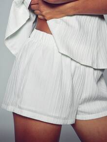 Normani Setelan 2 Potong Wanita Polos Atasan Halter dan Celana Pendek Kasual Sehari-hari - Putih - View 8