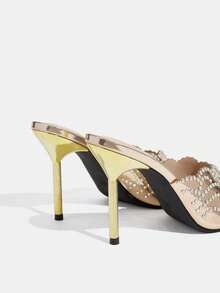CUCCOO TILAWA Elegant Metal Pointed Women's High Heels - A Delicate Rhinestone Design With A Slip-On Design, Perfect For Parties And Formal Events, Stilettos - Rose Gold - View 5