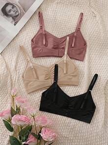 SHEIN MOD 3pcs Wireless Bras & Wireless Non-Underwire Bras Set - Multicolor - View 2