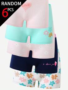 12-Piece Big Tween Girl Girls Soft Source Cotton Boxer Briefs In A Randomly Assorted Multicolored Collection. Featuring Pink Navy And Grey Leopard Print, Hearts, And Stars, These Comfortable All-Season Underwear Are Crafted From Skin-Friendly Lightweight Ribbed Knit Material With Cute Bow Patterns For A Cozy And Smooth Everyday Fit. - Multicolor - View 7