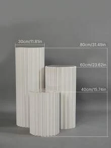 Foldable Paper Cylinder Display Pedestal 1/3/4PCS, Round Top Cardboard Column Stand, 20KG Load-Bearing Cake Flower Rack For Wedding Birthday Decor - multicolor - View 8