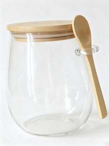 Two Pieces Set Of Glass Jar And Spoon, Sealed Glass Storage, Perfect For Storing Coffee, Sugar, Tea, Salt, Candy, And Spices, Making It An Ideal Kitchen Storage Item. - Multicolor - View 3