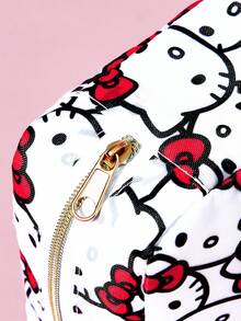 HELLO KITTY AND FRIENDS | SHEIN 迷你蝴蝶結貓咪印花拉鍊收納包，2款可單買或成套，可用於收納衛生棉、耳機、化妝品，女孩日常旅行便攜小包 - 紅白色 - 查看 10