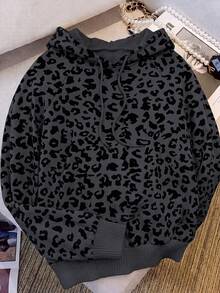 Resyla Women's Autumn/Winter New Hot-Selling Leopard Print Pattern Hooded Long Sleeve Sweater - Multicolor - View 3