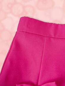 HELLO KITTY AND FRIENDS | SHEIN Setelan Kaos Lengan Pendek Bergaris dan Rok Belahan untuk Anak Perempuan - Berwarna merah muda - View 6