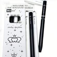 8pcs Shining Crown Rotating Twist Gel Pen, INS Style , 0.5mm Quick Dry Black Ink, Student Writing & Exam Pen - multicolor - View 1
