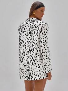 SHEIN x Luisa Sonza MUSERA 量身打造動物印花西裝洋裝 派對性感夜出優雅場合 情人節新娘婚禮訂婚 春季情人節 - 彩色 - 查看 2
