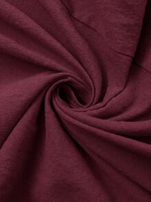 SHEIN CURVE+ Women's Plus Size Casual Solid Color Cinched Waist Midi Dress, Brown, Summer Beachwear - Red Violet - View 7