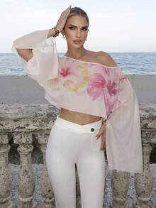 Luzma Cabello Luzma Cabello سروال ذو خصر مرتفع وساق منفرجة, أبيض تنجيد بشكل أسنان المشط - أبيض - مشاهدة 3