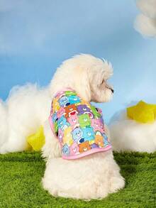Care Bears X PETSIN PETSIN 1件裝泰迪熊印花休閒寵物背心，甜美可愛設計搭配彈性舒適面料，透氣輕盈，適合貓狗，適合夏季度假、日常散步及居家放鬆 - 彩色 - 查看 3