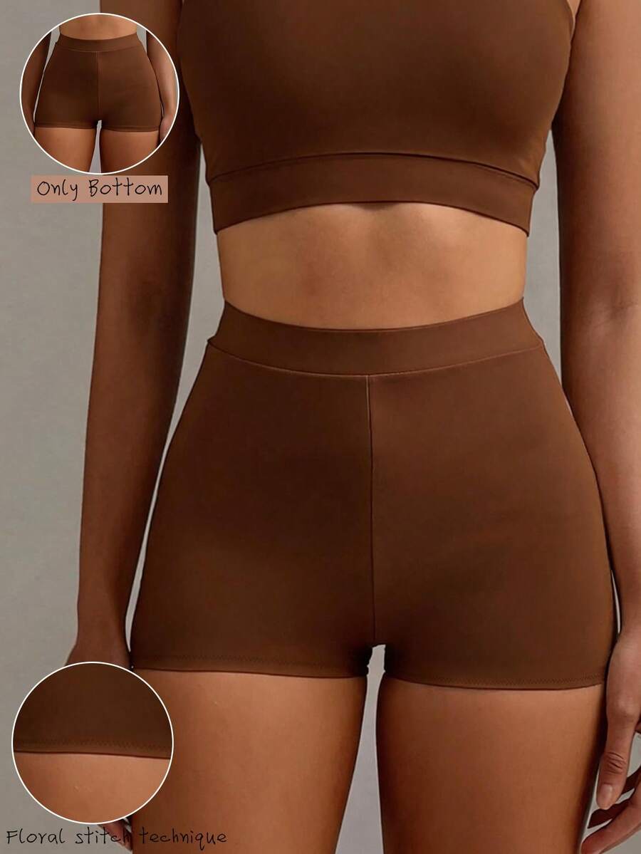 YARNWELL Celana Pendek Renang Wanita Polos Motif Kotak-kotak, Cocok untuk Liburan Pantai, Pesta Kolam Renang, Pesta Pantai