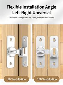 Heavy Duty Matte Black Twist Door Latch Buckle, Sliding Cabinet Barn Door Privacy Lock, Anti-Theft Safety Gate Closet Window Flip Lock Hardware, Easy Install Metal Door Bolt Latch For DIY Home Renovation - multicolor - View 6