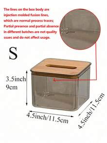 SHEIN Caja de pañuelos de mesa de centro para sala de estar de estilo nórdico minimalista y creativo, hecha de tabla compuesta, caja de papel transparente para restaurante - Gris - Ver 9