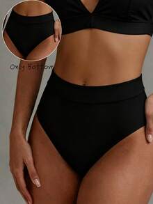 YARNWELL Women's Summer Beach Solid Color Casual Bikini Bottoms - Black - View 5