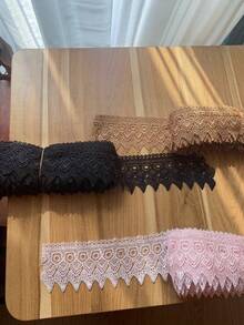 5碼 9CM寬 刺繡蕾絲飾邊布料 復古風 刺繡貼花 縫紉手工 婚禮新娘禮服裝飾 禮品派對裝飾 - 多色的 - 查看 4