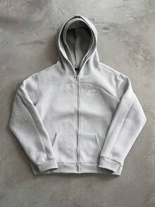 PAVTROS Men's Letter Print Long Sleeve 2 In 1 Casual Hoodie Sweatshirt - Grey - View 1