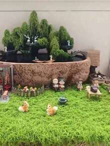1入人造苔蘚地毯 仿真苔蘚草坪墊 桌面迷你花園裝飾盆栽覆蓋飾品 適用居家、婚禮與派對布置 - A - 查看 9
