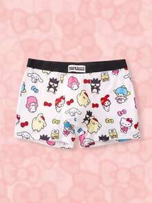 HELLO KITTY AND FRIENDS | SHEIN Celana Dalam Boxer Pria Motif Kartun Lucu - Putih - View 1