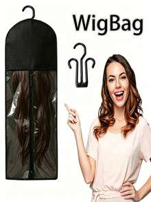 3 Wig Storage Bag, Portable Wig Storage Bag, With Plastic Hook, Dust-Proof And Moisture-Proof, Wig Hook, Convenient For Storage And Travel - View 5