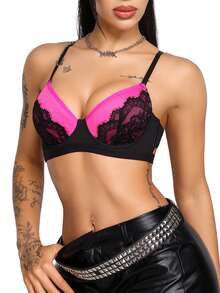 AltBold Women's Lace Patchwork Sexy Daily Adjustable Strap Bra - Multicolor - View 5