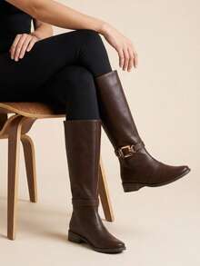 Women Mid-Calf Boots - Brown - View 3