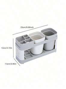 Toothbrush Holder With Rinse Cups Set, Creative Couples Home Bathroom Toothbrush Rack Cup Holder Home Bathroom Decor Fall Decor Back To School - Grey - View 9