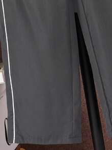 SHEIN Celana Panjang Kasual Sehari-hari Motif Huruf untuk Remaja Laki-Laki - Grey - View 4