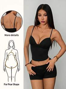Vivamere Longline Corset Bustier Tank Top With Underwire Support And Adjustable Straps - Black - View 12
