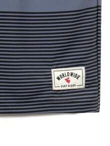 Manfinity KASUA Men Loose Striped Beach Shorts In Vacation Style Milk Silk Lining - Black - View 8