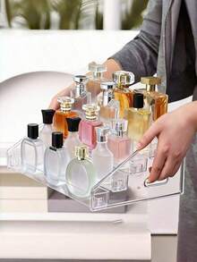 1 Pack Large Capacity Acrylic Clear Transparent Pen Tray Desk Painting Art Marker Storage Organizer Rack Box With Removable Dividers Stackable Lightweight For School Office Back To School Desktop Supplies Stationery Holder - multicolor - View 13