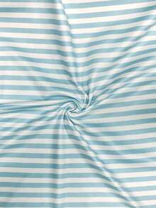 IslaSuriya Plus Size Blue & White Striped Camisole Tank Top For Women, Adjustable Thin Straps, Slim Fit, Versatile For Travel And Commute, Fresh Girly Style, Spring/Summer Casual Striped Cami - Blue and White - View 3