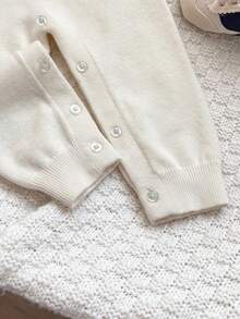 Baby Boy Colorblock Striped Sweater Romper - Beige - View 6