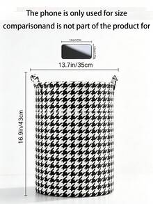 2Pcs Upgraded Large Capacity Laundry Baskets With Waterproof Coating, Storage Bin For Clothes Toys Sundries, Suitable For Bedroom Bathroom Dormitory - Black and White Houndstooth - View 4