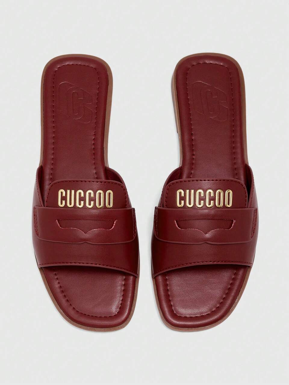 CUCCOO BIZCHIC Summer New Burgundy Beach Vacation Casual Ladies Flat Sandals