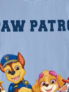 SHEIN | PAW Patrol 小男孩字母卡通印花休閒日常短袖T恤 - 白色 - 查看 6