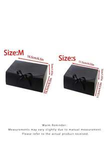 10個附蓋禮物盒，黑色緞帶禮物盒，伴娘邀請盒，牛皮紙禮物盒，適用於婚禮、包裝、禮物、生日、手工、聖誕禮物包裝、單身派對、婚禮裝飾、新娘淋浴 - 黑色 - 查看 2