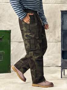 Norleigh Men's Casual Fashionable Cargo Pants, Outdoor Camouflage Work Trousers, Spring/Summer - Army Green - View 5