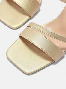 CUCCOO CURVES Plus Size Women's Wide Width Comfortable Casual Sandals, Suitable For Going Out, Vacation And Daily Wear, Summer For Christmas Wide Fit - Golden PU - View 7