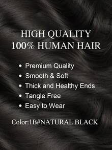 Clip In Hair Extensions Real Human Hair, Remy Human Hair Extensions Clip Ins For Women, Natural Human Hair, 70-120g 7Pcs - S1B - View 2