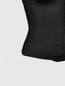 SHEIN MOD Black High Stretch Fabric Corset Top For Women Casual Comfy Body Shaping - Black - View 4