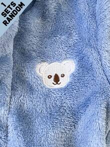 新生兒可愛卡通動物印花柔軟絨毛刺繡休閒混色 5件/組盲盒套裝 - 彩色 - 查看 5