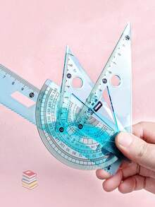 4PCS Flexible Multifunctional Wavy Plastic Ruler Set Durable For Students Drawing Painting Learning Back To School Stationery Supplies Assorted Colors Essential Gift - Multicolor - View 8