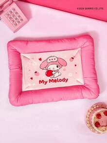 HELLO KITTY AND FRIENDS | PETSIN 1個可愛小貓玫瑰印花寵物窩附蝴蝶結，惡魔小貓與大耳小貓字母印花，配色拼接柔軟透氣防滑寵物床，適合居家、旅行，生日或週年紀念的舒適禮物 - 彩色 - 查看 23