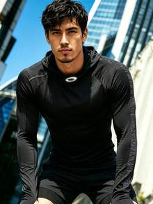 Gym Rark Men's Hooded Slim Fit Outdoor Sports Jacket, Gym - Black - View 3