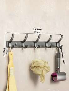 1PC Punch-Free Over Door Wall Mount Clothes Hanger Hooks, Strong Load Bearing Adhesive Rack For Entryway Hallway, Multi-Purpose Organizer For Hanging Clothes Hats - Multicolor - View 15