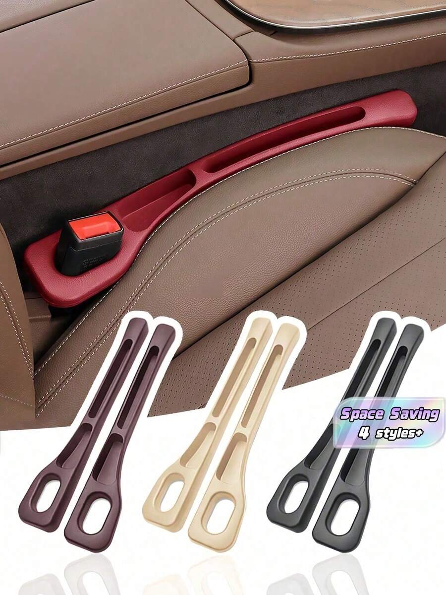 4Pcs Car Seat Gap Filler Storage Box Anti Drop Leak Proof Car Seat Crevice Organizer Multifunctional Side Pocket Console Storage Holder Phone Key Organizer Auto Interior Accessories Universal Car Decor - Multicolor - View 1