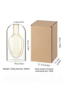 Cirelle 1pc Double Wall Glass Diffuser Bottle - Modern Floating Inner Vessel Fragrance Oil Diffuser Bottle - Aesthetic Clear Aromatherapy Container Decorative Vessel For Home, Office, Spa Decor (No Reed) - multicolor - View 3