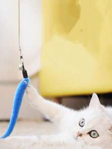 1.8M Telescopic Cat Teaser Wand, 4-Section 360° Flexible Replaceable For Stimulating Cat's Joy (Bell Random Colors) - White - View 6